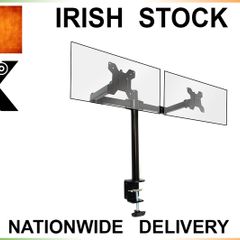 Fully Adjustable Double Monitor Bracket Dual Arm Desk Stand M&W