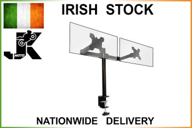 Fully Adjustable Double Monitor Bracket Dual Arm Desk Stand M&W