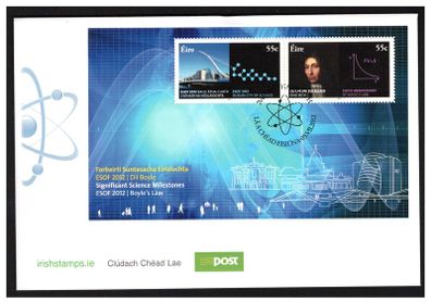 2012 Ireland Science Milestones Commemorative Stamps Miniature Sheet First Day Cover (FDC)