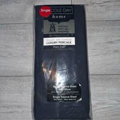 Brand New Nicole Day Home Luxury Percale Single Valance Sheet - RRP - 18.99