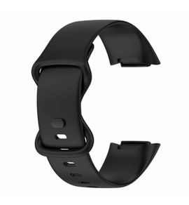 Black Luxury Silicone Strap For Fitbit Charge 5 Replacement Band