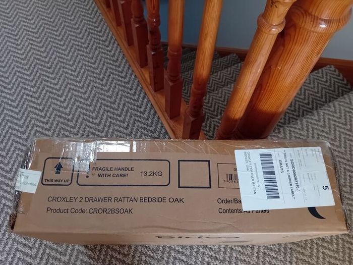 BRAND NEW + SEALED Birlea "Croxley" Rattan Bedside Drawers/Side Table