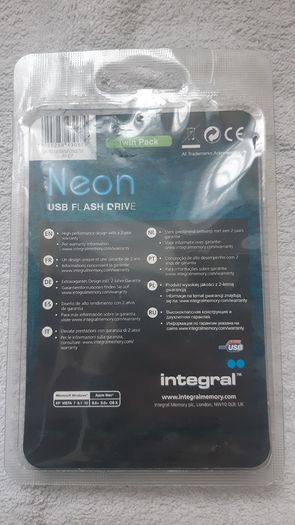 Integral Neon USB Flash Drive 32GB (2x16GB) Memory Stick Home Office School College