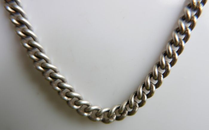 Vintage Unusual 925 Sterling Silver Chain Necklace length 20,5" - 25,18g