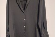 Ladies Blouse, black Satin.