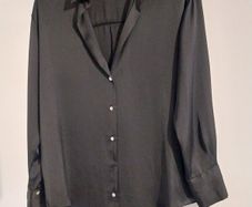 Ladies Blouse, black Satin.