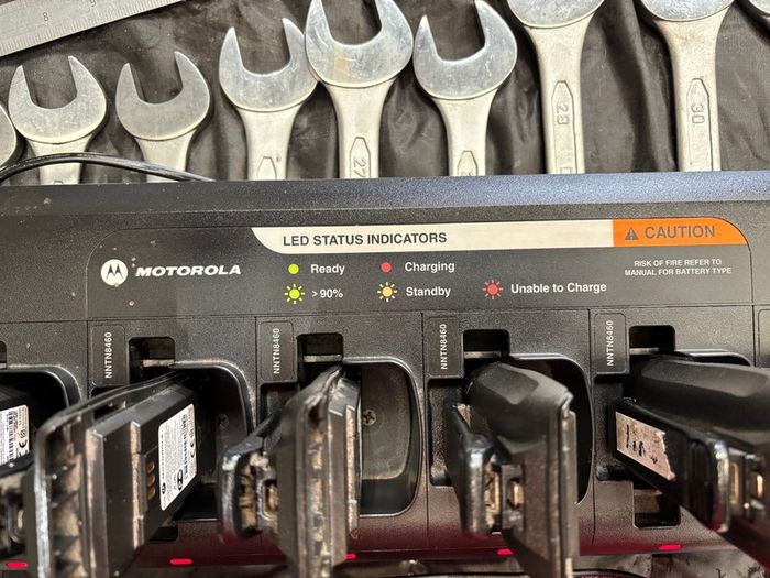 Motorola 6-Way Multi-Unit Charger + 2 Radios