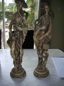 Pair of very large Chinese figures Asian/Oriental Antique Chinese Statues
