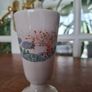 7pc Retro Vintage Italian Faience Coffee Set - GL Landscape Teapot & 6 Mazagran Pedestal Cups Image 2