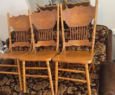 Carved hardwood kitchen chairs