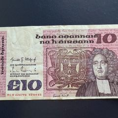 Old Irish 10 pound note 1985
