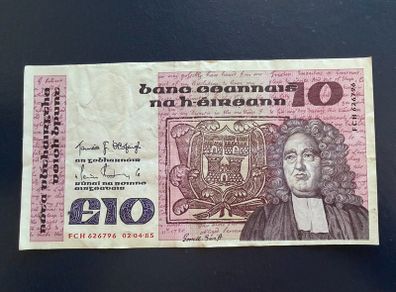 Old Irish 10 pound note 1985