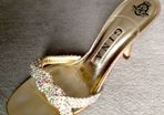Gina Crystal and Leather Evening Sandals