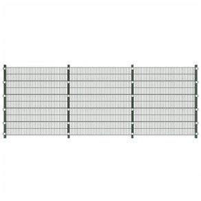 Fence Panel with Posts 6x2 m Green