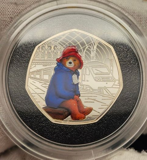 Royal Mint 2018 Silver Proof 50p Fifty Pence Paddington at the Station Coin in Original Holder with COA