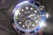 Bulova Sport Chronograph Black Dial Mens Watch with silicone strap brand new