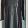 CALVIN KLEIN black faux leather panel jumper dress Sz M (10-12) Image 2