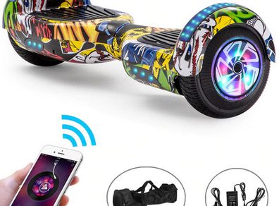 Self-Balancing Electric Scooter Hoverboard 6.5 Inch Bluetooth Speaker With Two Wheels Skateboard