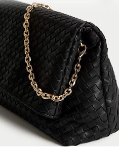 Black Woven Clutch Bag