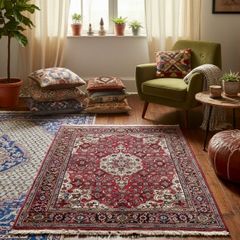 Warm Wool Stunning Persian Bidjar Hand Knotted Rug Carpet