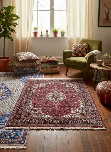 Warm Wool Stunning Persian Bidjar Hand Knotted Rug Carpet
