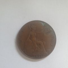 Great Britain UK 1921 One Penny George V Coin - free standard postage