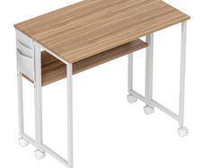 80 cm Drop Leaf Writing Work Desk - Natural Wood Finish
