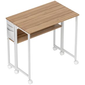 80 cm Drop Leaf Writing Work Desk - Natural Wood Finish
