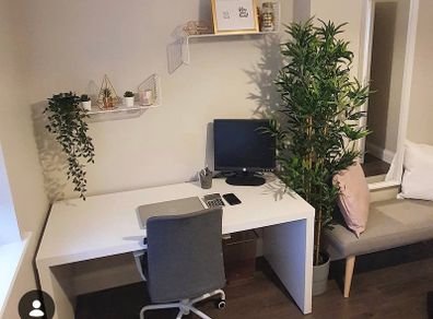 Ikea Malm Desk With Pull Out Table - White