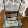 New bevelled glass, mirror and metal monogrammed R trinket box Image 10