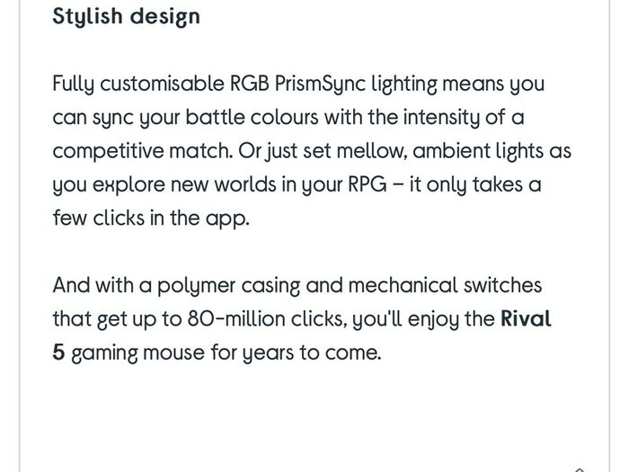 STEELSERIES Rival 5 RGB Optical Gaming Mouse