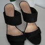 CHARLES & KEITH black suede wide strap high heels Sz 39 ( Fit 6-6.5 UK) - Rrp 153 (New) Image 2