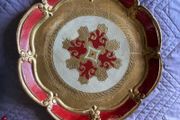 Fab red gold florentine tray