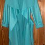 Teal longbelted coat Image 6