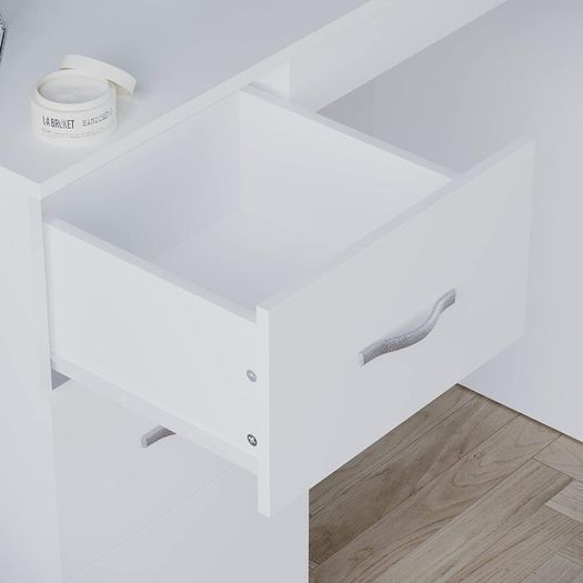 3 Drawer Dressing Table Makeup Desk Riano Bedroom Furniture (White)