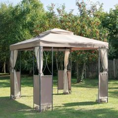 Luxury Steel Framed Gazebo - Taupe.  2.5 x H2.6m