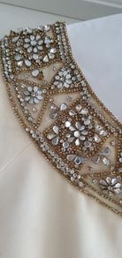 MARCHESA 100% silk mini dress with jewel encrusted scooped neck Sz 10 - Rrp 495 USD