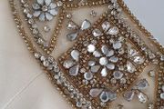 MARCHESA 100% silk mini dress with jewel encrusted scooped neck Sz 10 - Rrp 495 USD