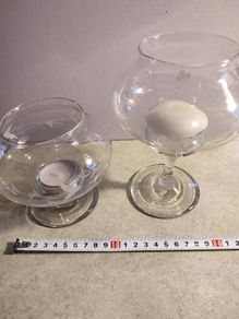 Lovely Set Of 2 Night Light Glasses Candle Holder