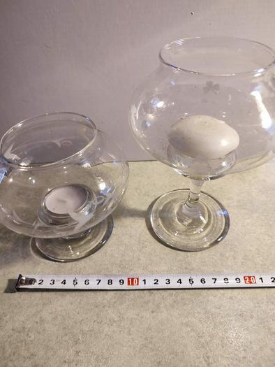 Lovely Set Of 2 Night Light Glasses Candle Holder