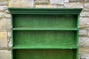 Large Antique Victorian Painted Pine Breakfront Bookshelf.