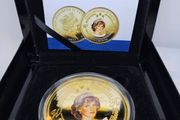 Tristan da Cunha 2017 Princess of Wales Diana Gold Plated 5 Crowns Coin with COA and Original Holder