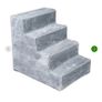 Grey, four-step plush pet staircase and small dog bed Image 9