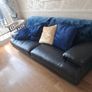 Sofa,3 seat black pure Italian leather almost 8 foot wide Image 2
