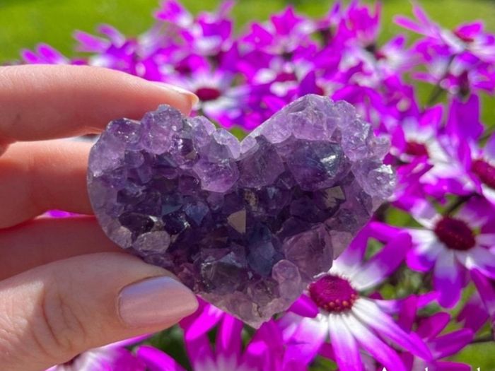 Variety of Crystal Heart Gemstones Rose Quartz, Tigers Eye, Opalite, Clear Quartz, Calcite, and more
