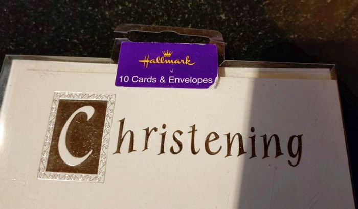 Pack Of 10 Christening Cards With 10 Envelopes (new).