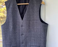 Zara Man Glen Plaid '4-Way Stretch' Comfort Knit Waistcoat Vest - Size XL / 44