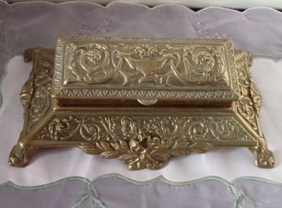Vintage Large Art Nouveau  Brass Stamp Holder