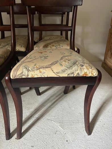 Set of Regency Style Mahogany Bar Back Dining Chairs