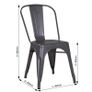Metallic Grey Metal Chairs x4 Image 2